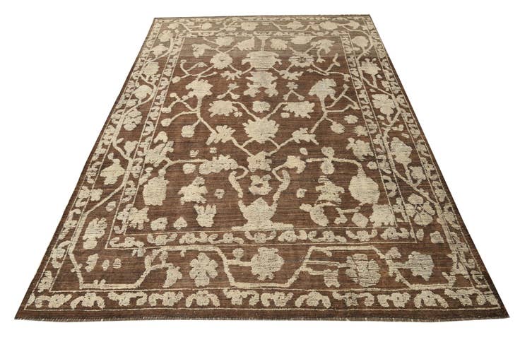 Detail image of 9' 1 x 13' Hand Knotted Oushak Wool Rug