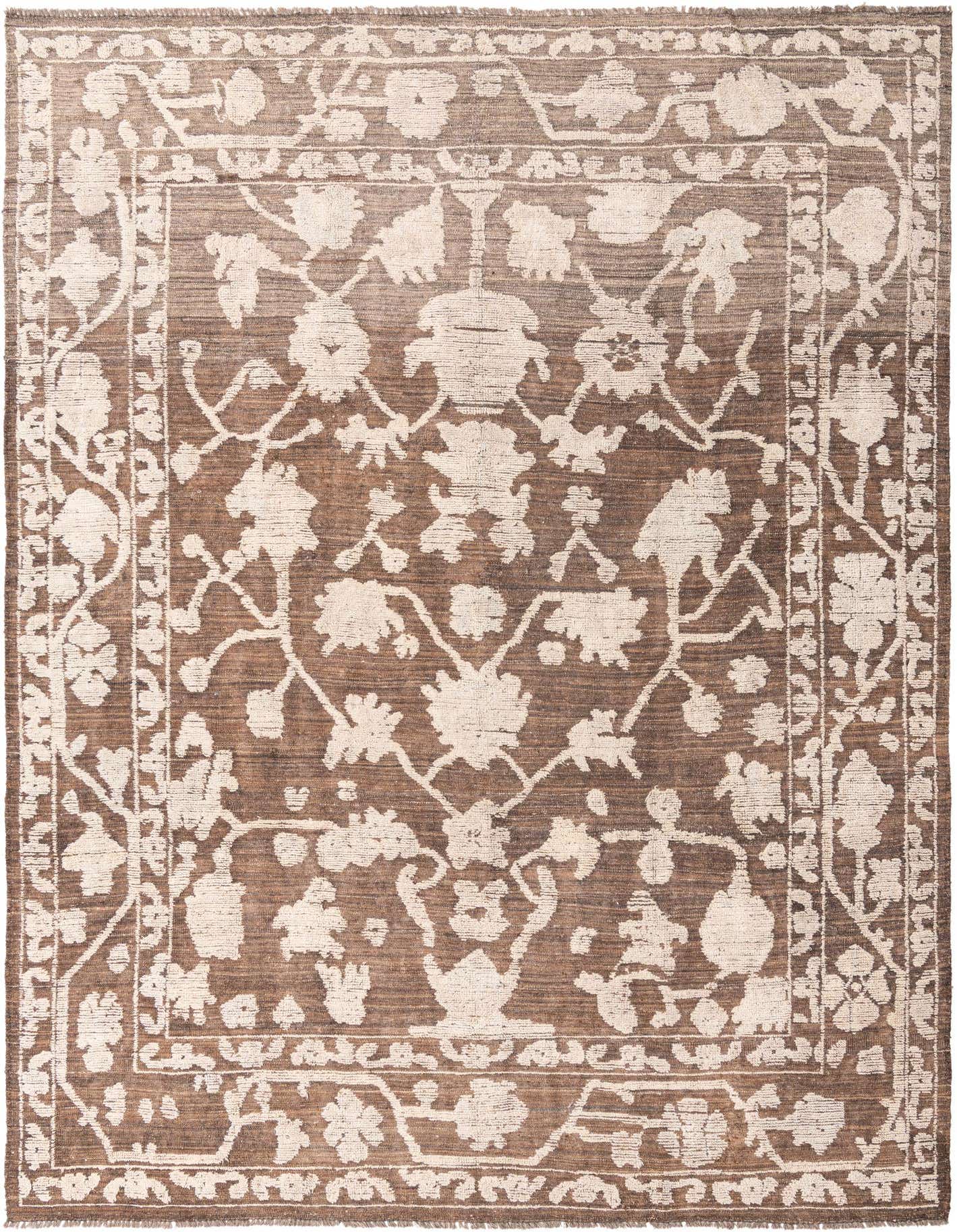9' 1 x 13' Hand Knotted Oushak Wool Rug