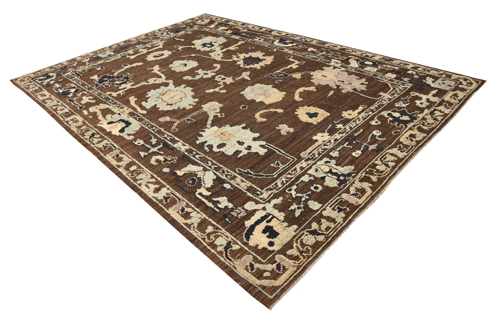 10' 2 x 13' 10 Hand Knotted Oushak Wool Rug