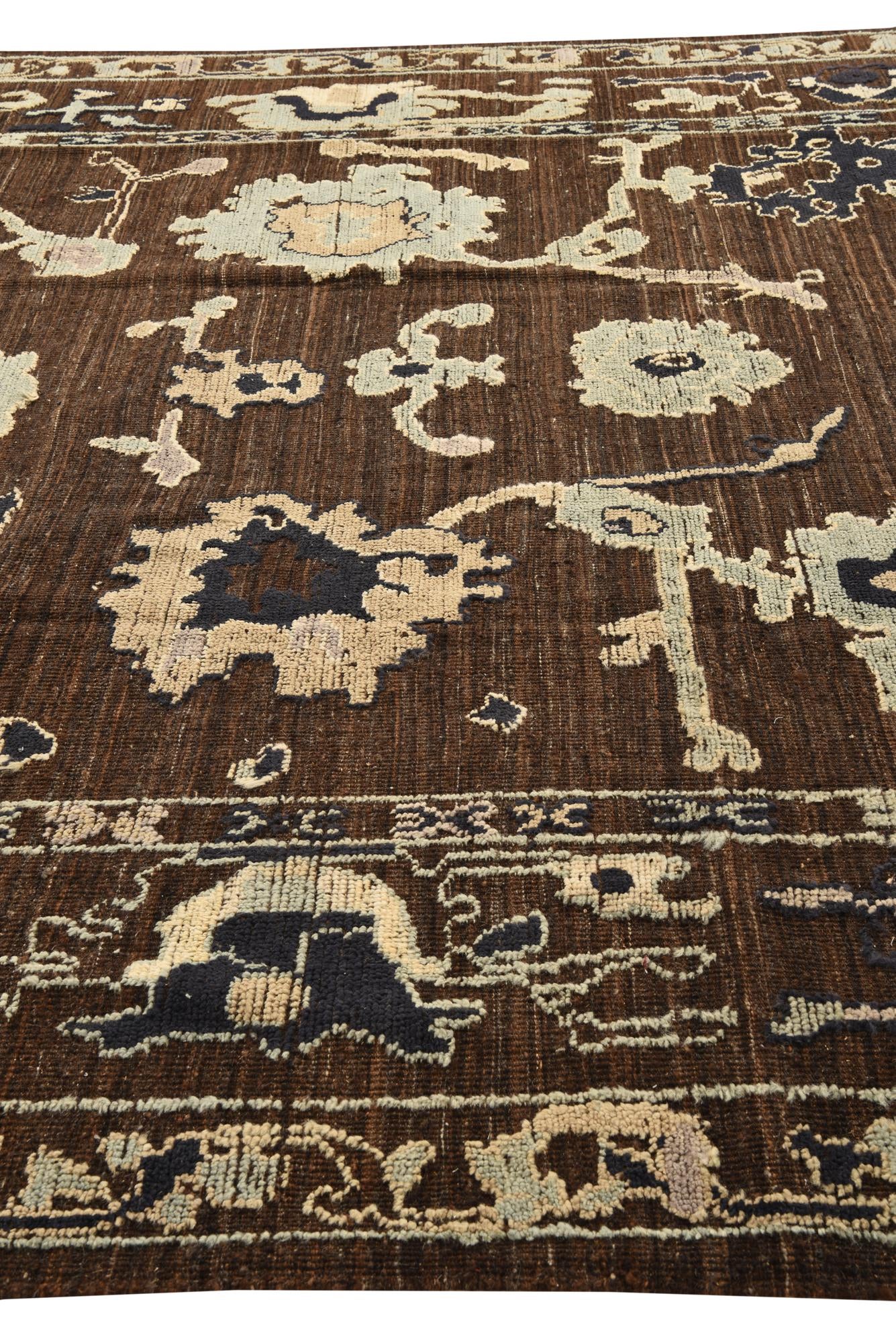10' 2 x 13' 10 Hand Knotted Oushak Wool Rug