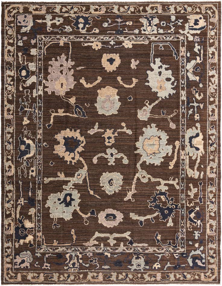 Detail image of 10' 2 x 13' 10 Hand Knotted Oushak Wool Rug