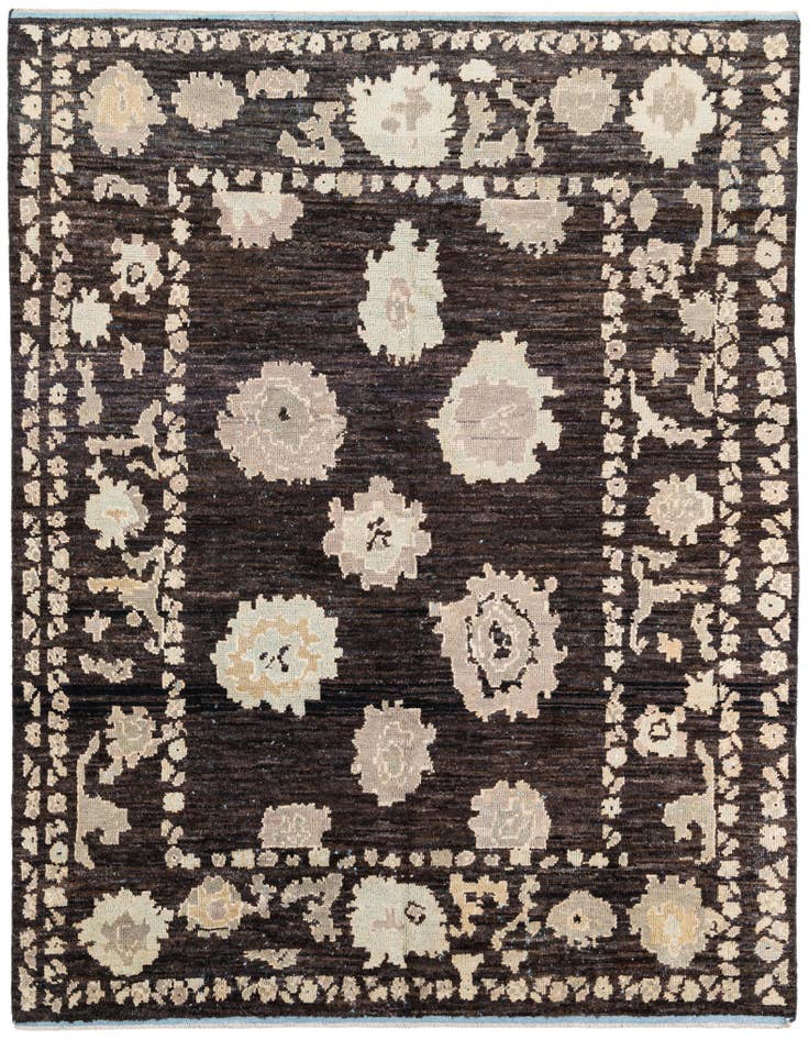 Detail image of 8' 2 x 10' 2 Hand Knotted Oushak Wool Rug