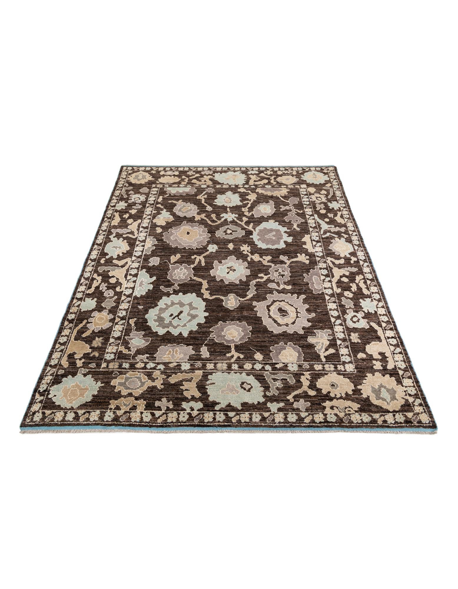 9' x 11' 10 Hand Knotted Oushak Wool Rug