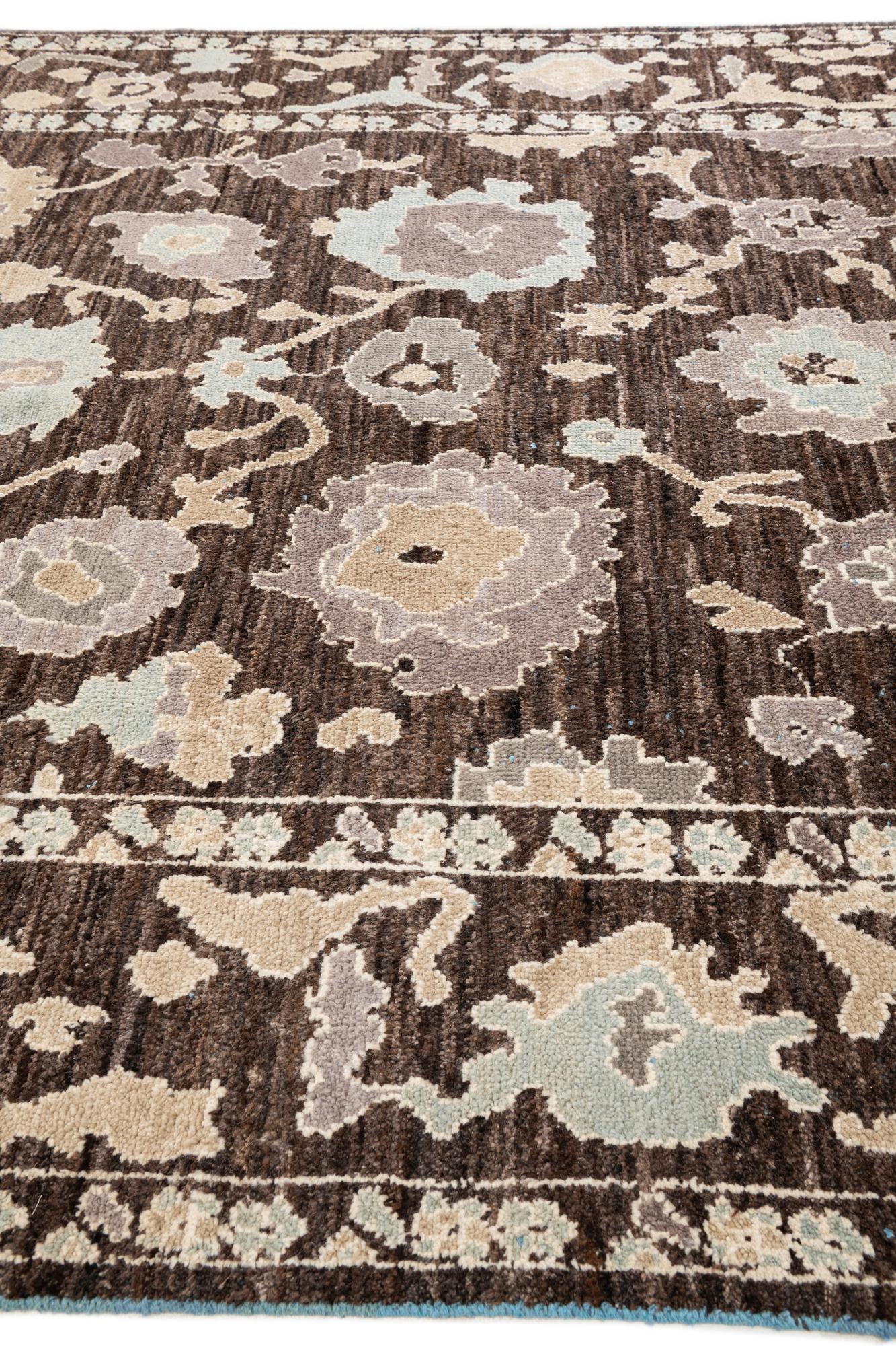 9' x 11' 10 Hand Knotted Oushak Wool Rug