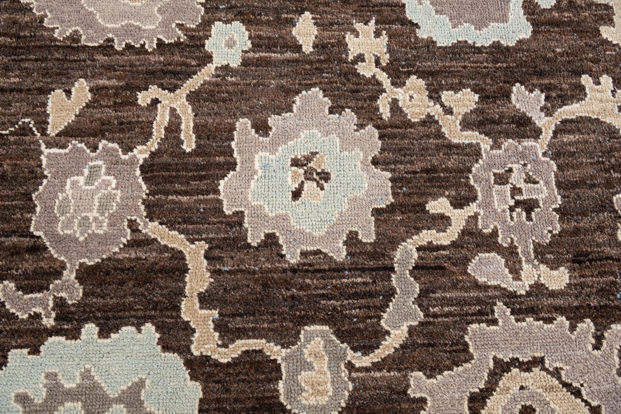 9' x 11' 10 Hand Knotted Oushak Wool Rug