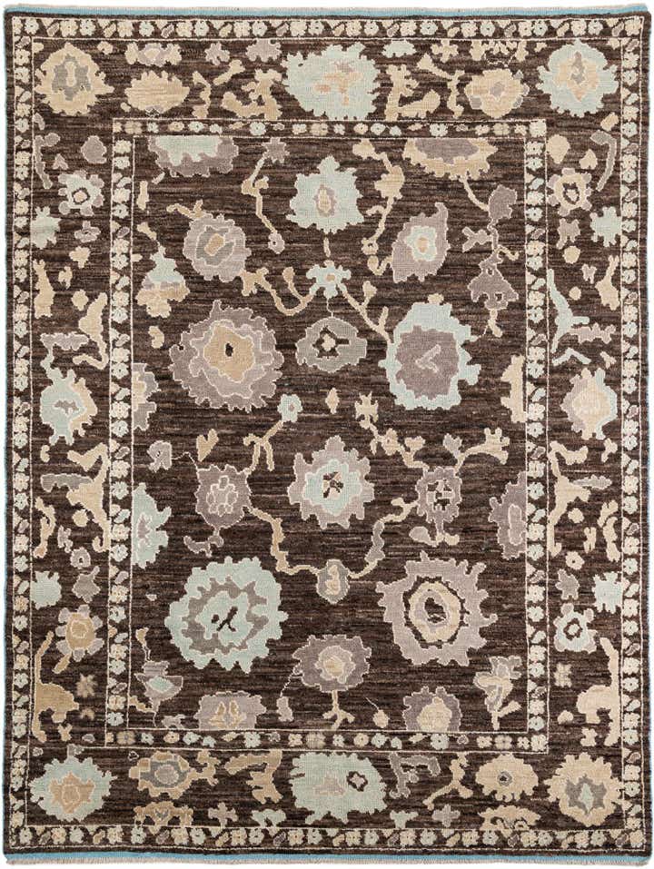 9' x 11' 10 Hand Knotted Oushak Wool Rug