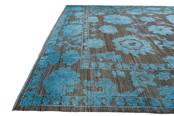 Detail image of 9' 3 x 12' 5 Hand Knotted Oushak Wool Rug