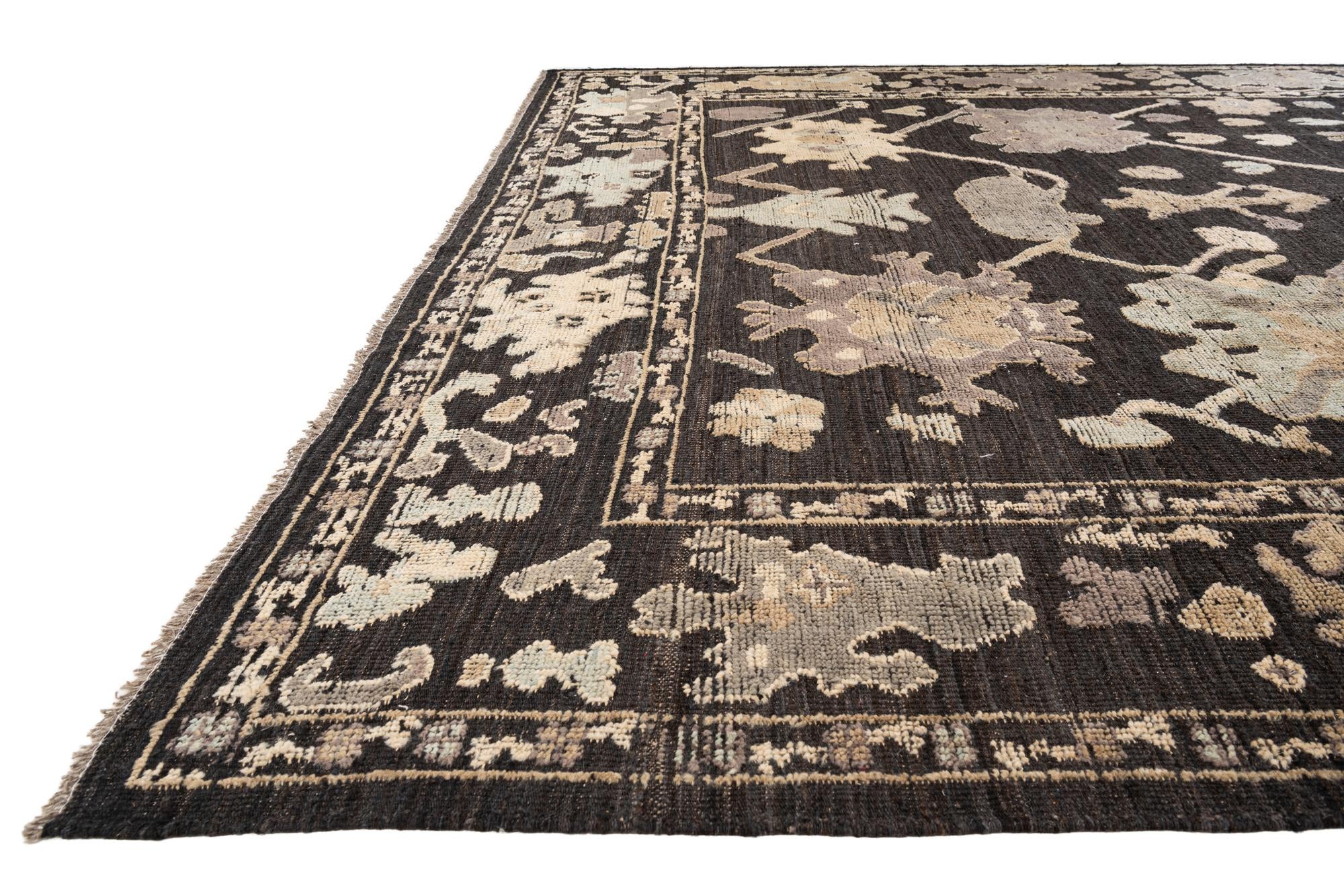 10' 7 x 14' 2 Hand Knotted Oushak Wool Rug