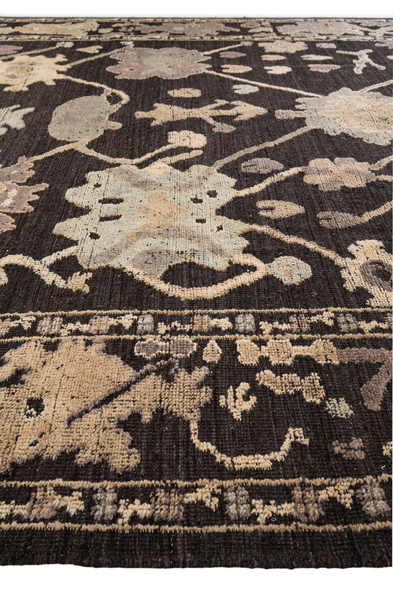 10' 7 x 14' 2 Hand Knotted Oushak Wool Rug