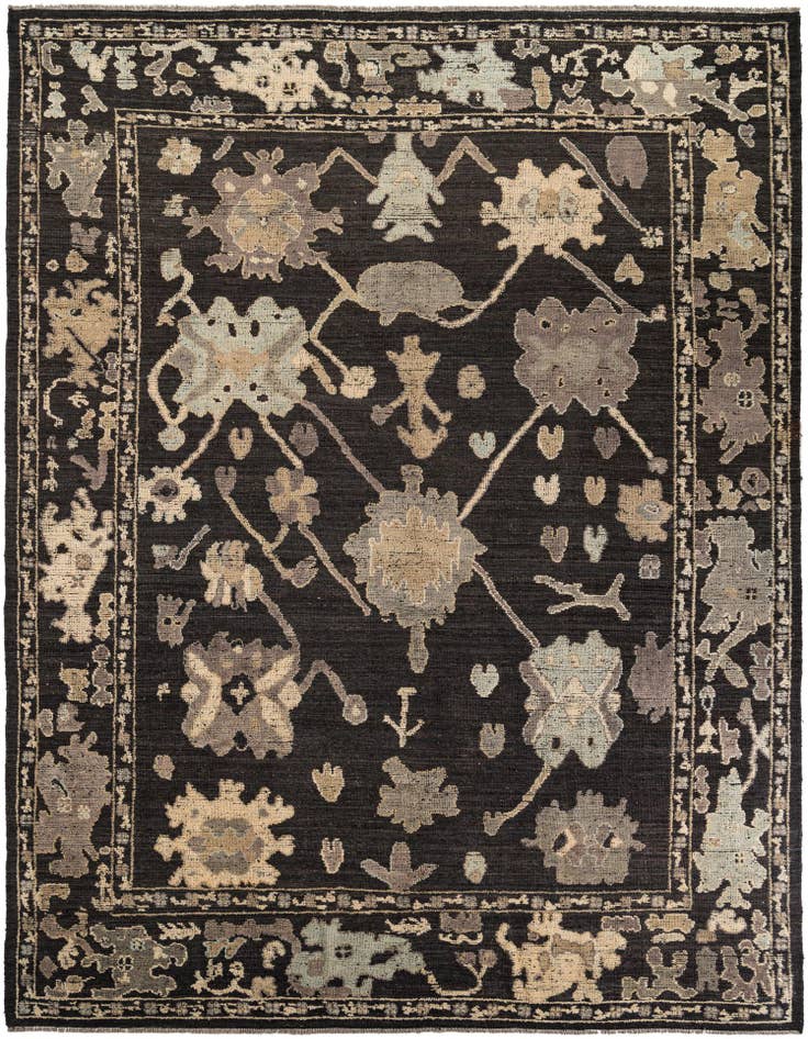 Detail image of 10' 7 x 14' 2 Hand Knotted Oushak Wool Rug
