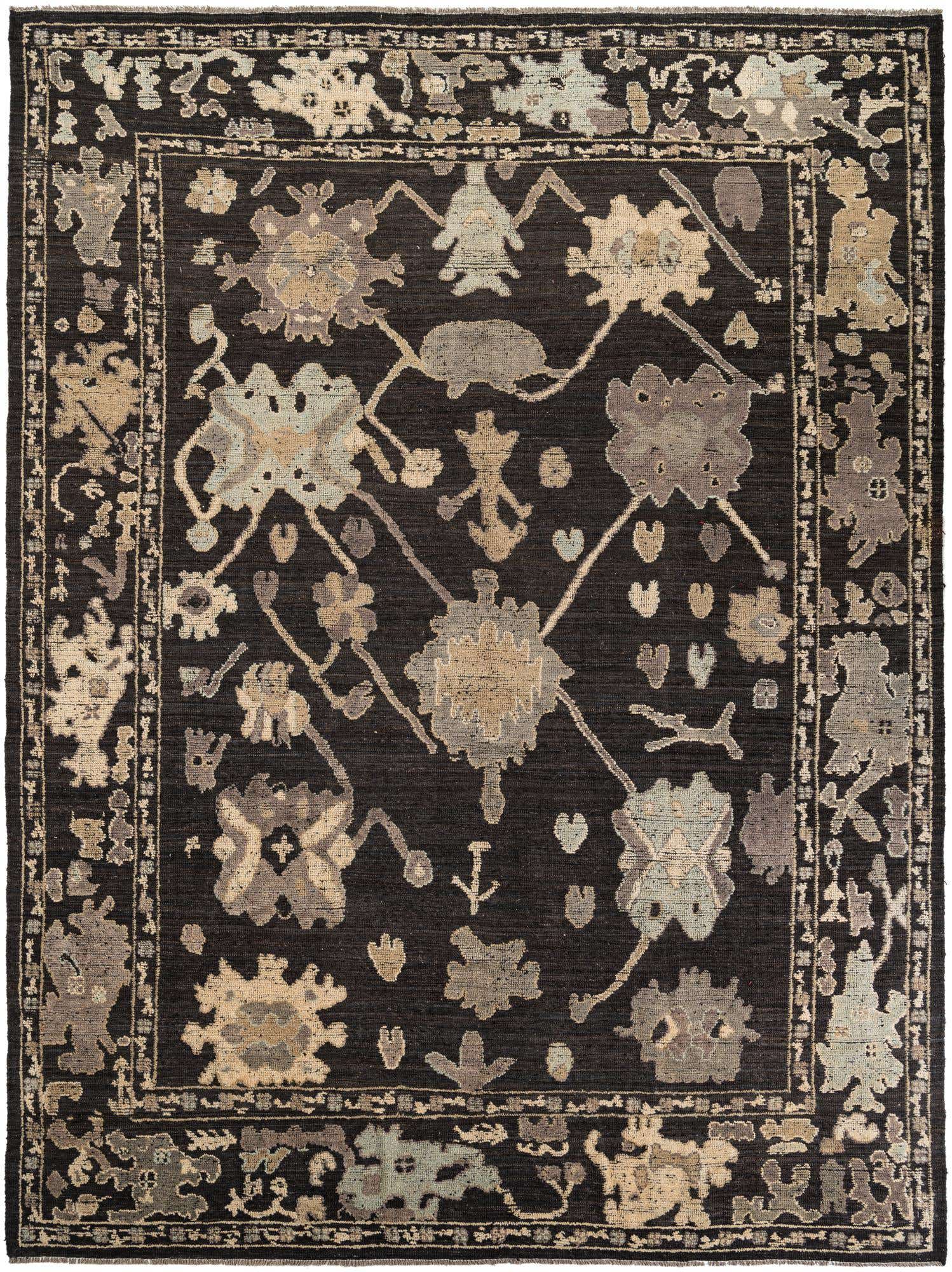 10' 7 x 14' 2 Hand Knotted Oushak Wool Rug