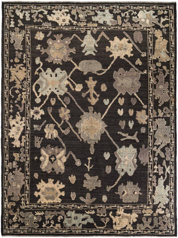 Detail image of 10' 7 x 14' 2 Hand Knotted Oushak Wool Rug