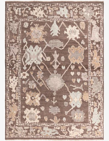 9' 2 x 13' Hand Knotted Oushak Wool Rug