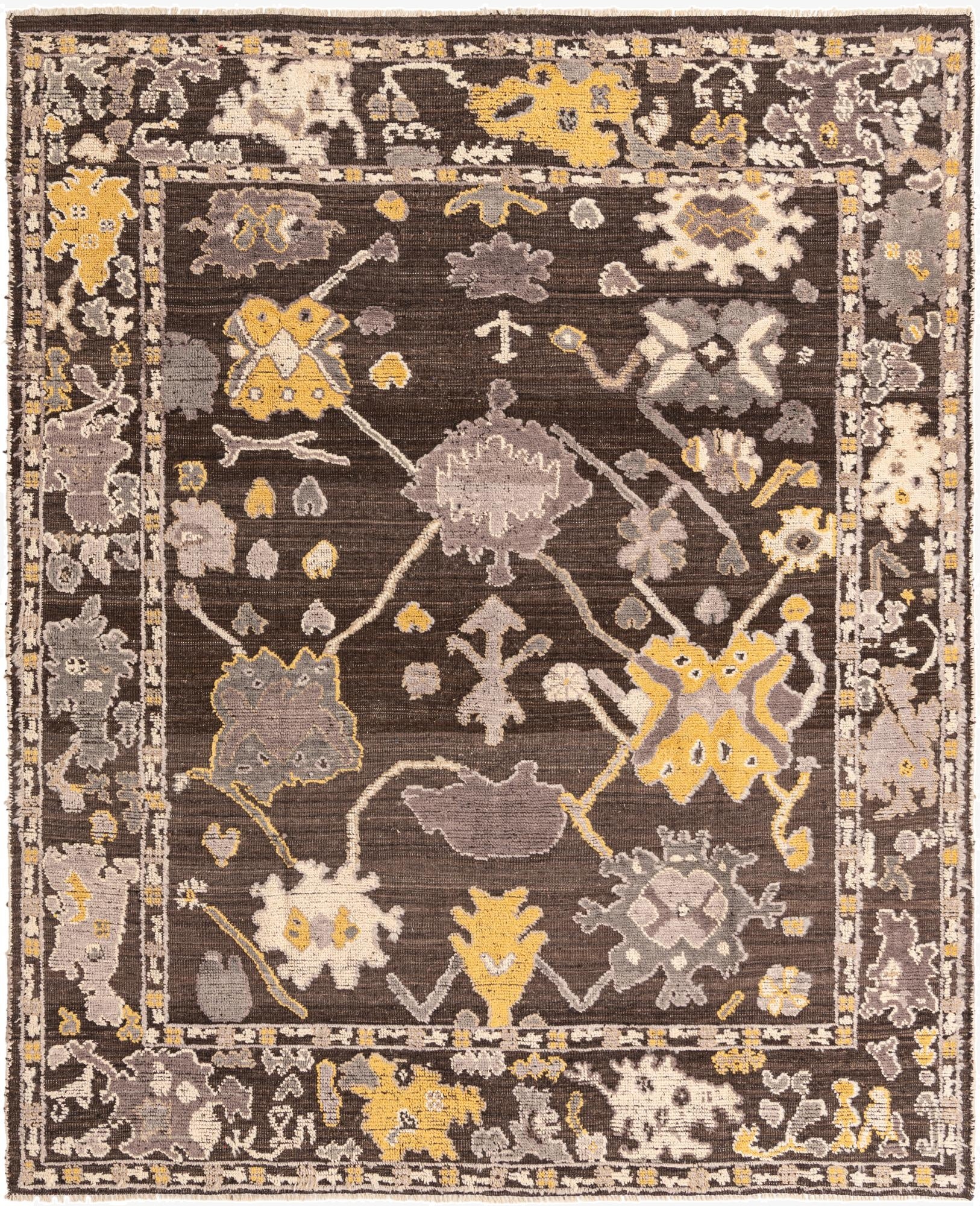 8' 5 x 10' 3  Hand Knotted Oushak Wool Rug