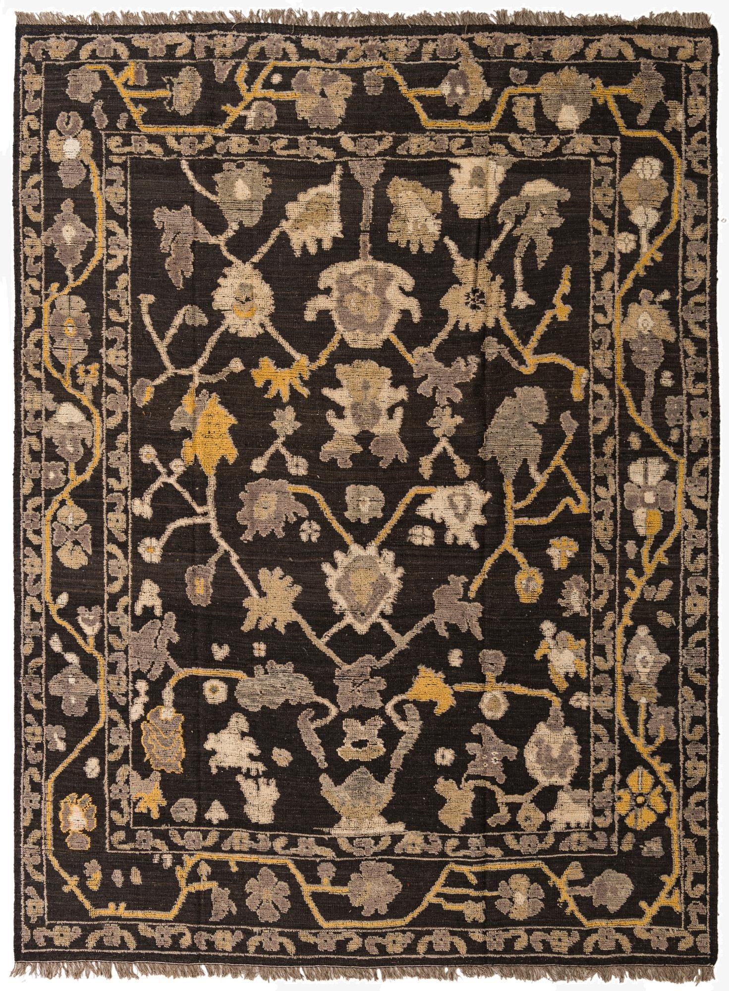 9' 2 x 12' 3  Hand Knotted Oushak Wool Rug