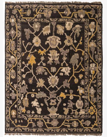 9' 2 x 12' 3 Hand Knotted Oushak Wool Rug