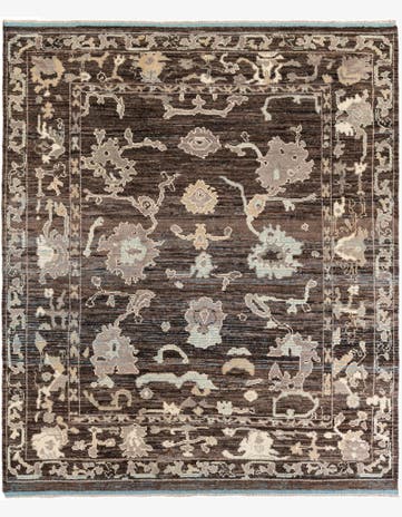 8' 3 x 9' 8 Hand Knotted Oushak Wool Rug