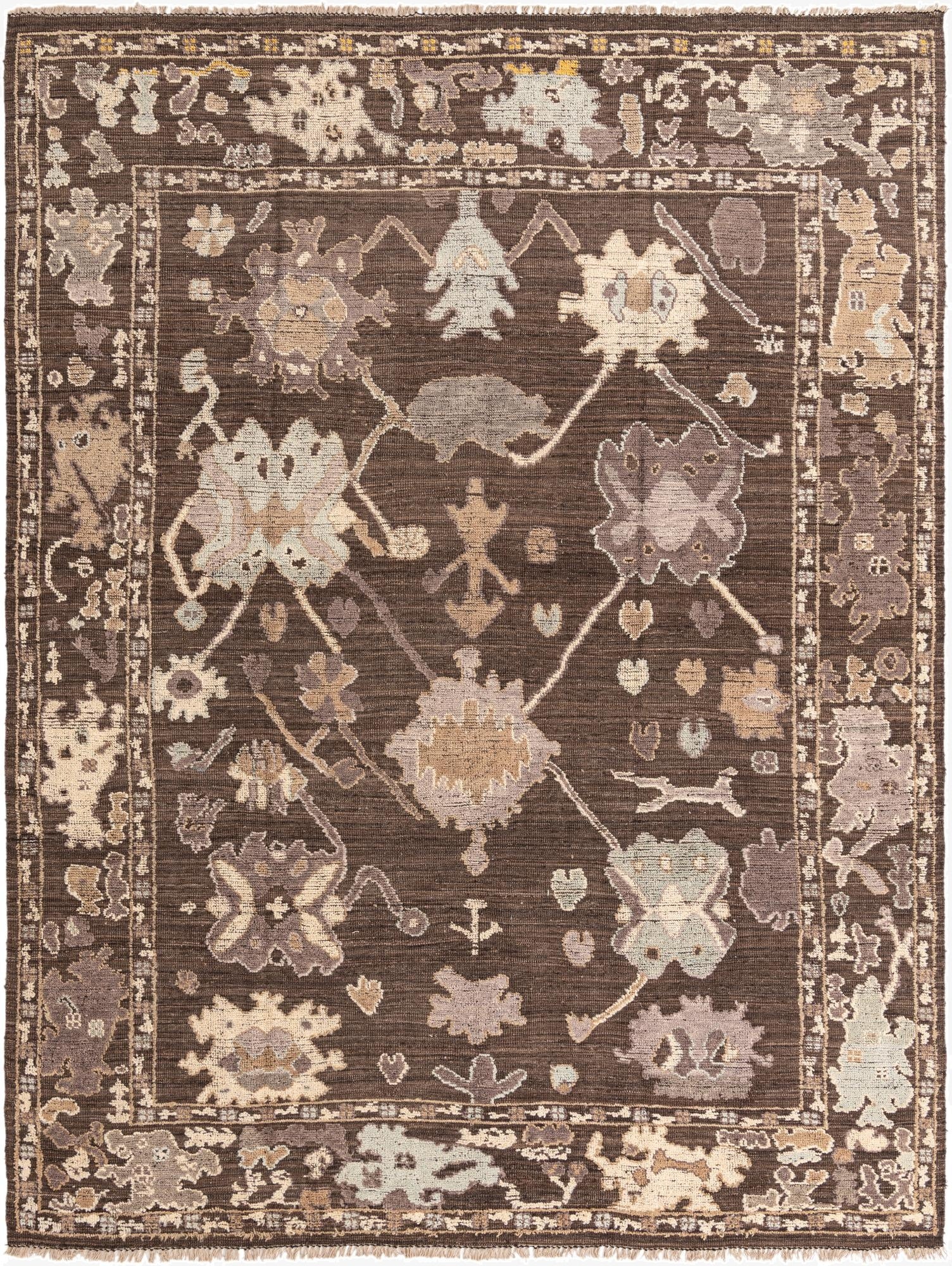 9' 4 x 12' 3  Hand Knotted Oushak Wool Rug