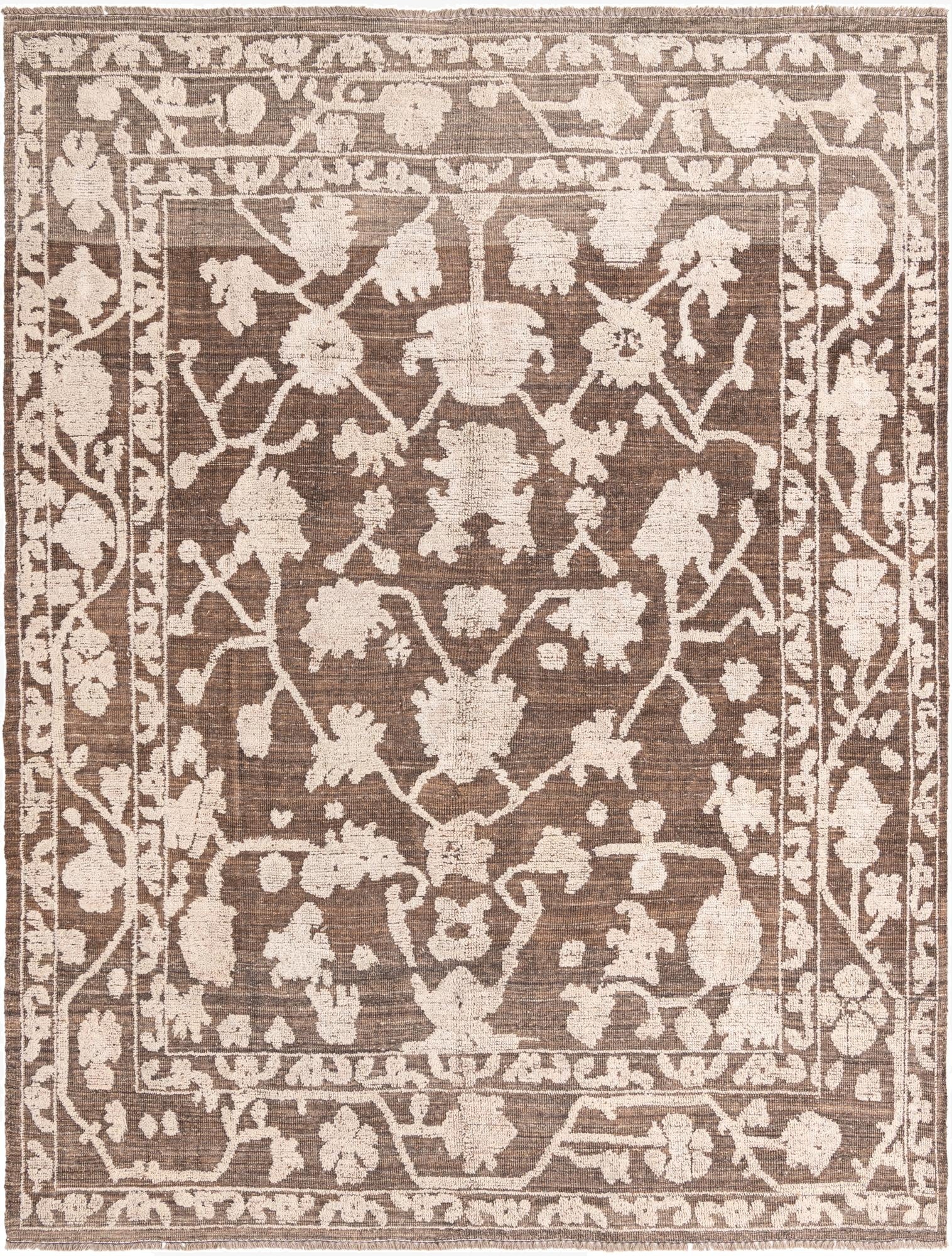 9' 2 x 12' 1  Hand Knotted Oushak Wool Rug