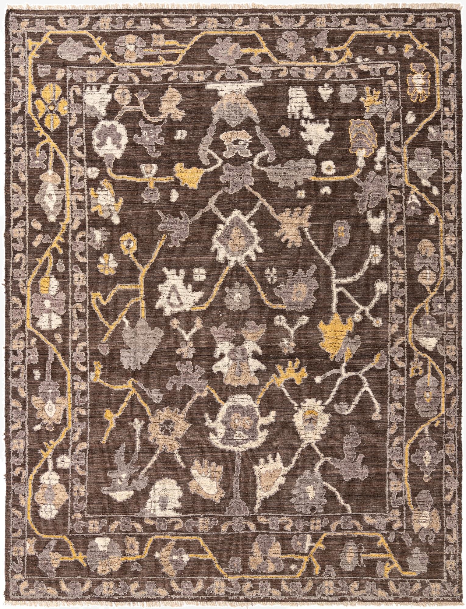 9' 3 x 12' 1  Hand Knotted Oushak Wool Rug