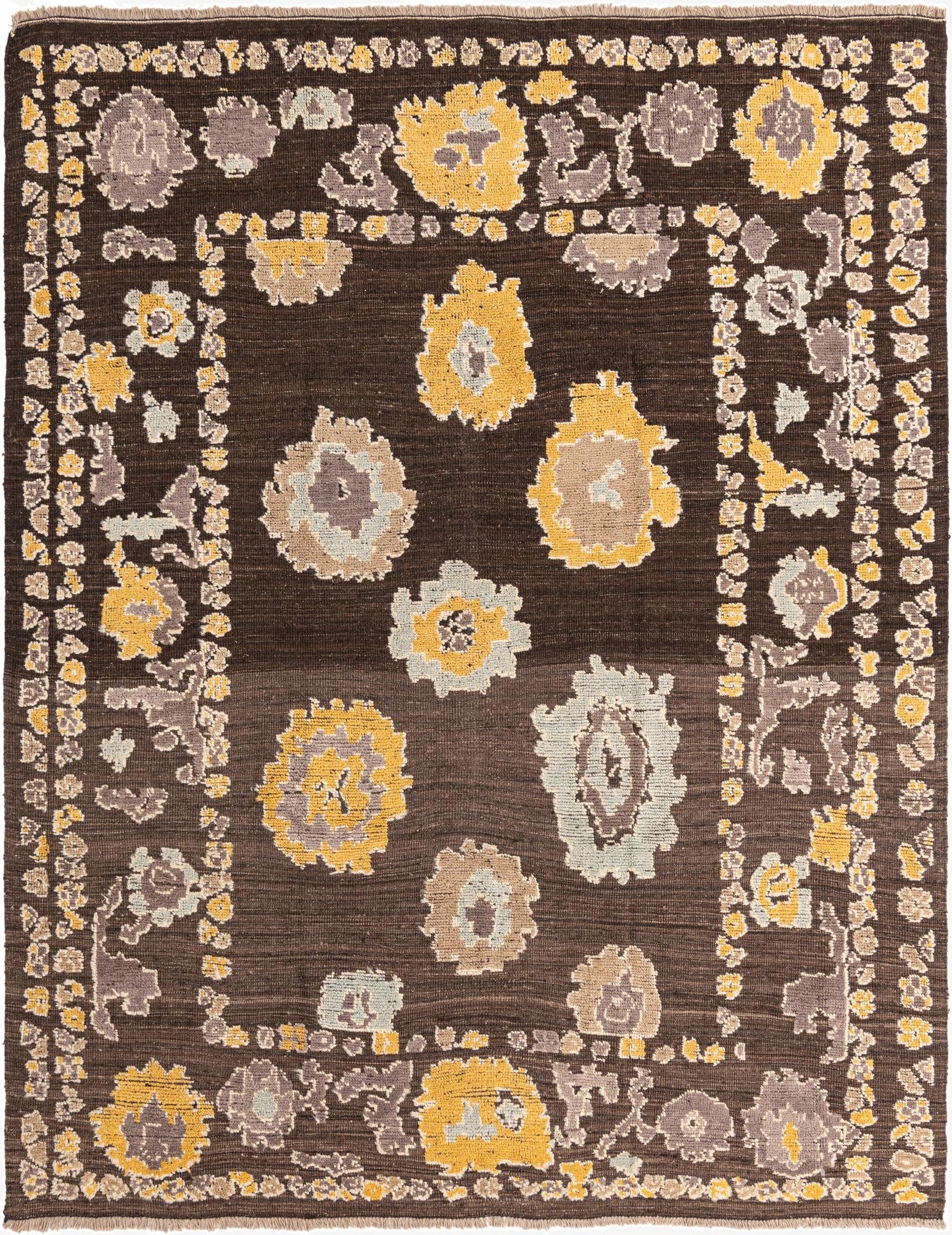 8' 2 x 10' 6  Hand Knotted Oushak Wool Rug