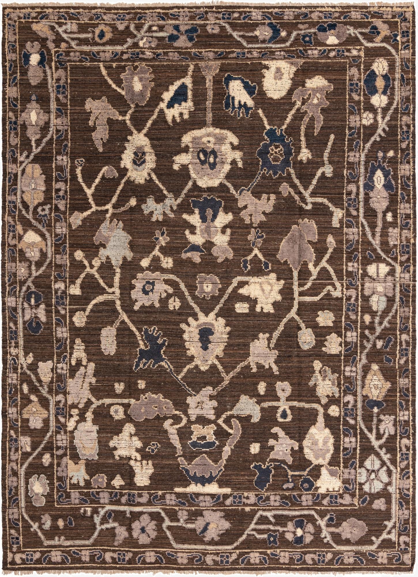 9' x 12' 2  Hand Knotted Oushak Wool Rug