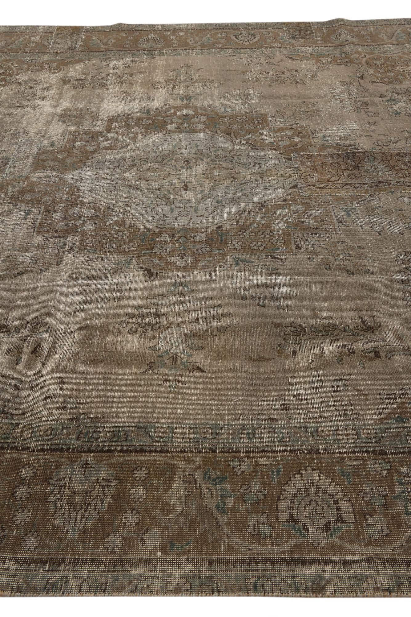 9' 7 x 12' 1 Hand Knotted Ultra Vintage Persian Wool Rug