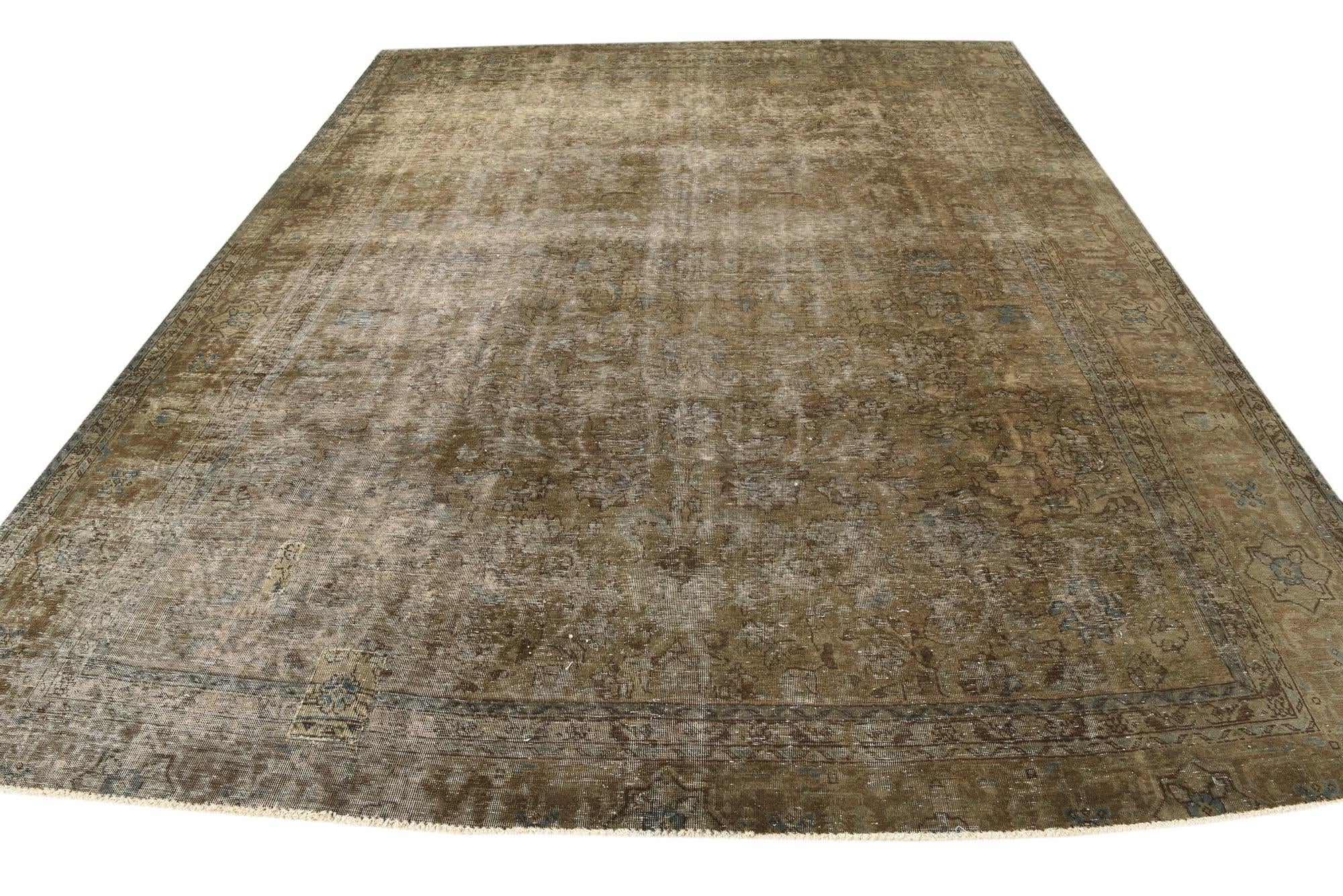 9' 7 x 12' 2 Hand Knotted Ultra Vintage Persian Wool Rug