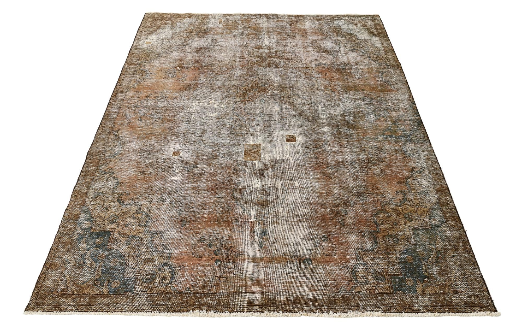 7' 3 x 10' 5 Hand Knotted Ultra Vintage Persian Wool Rug