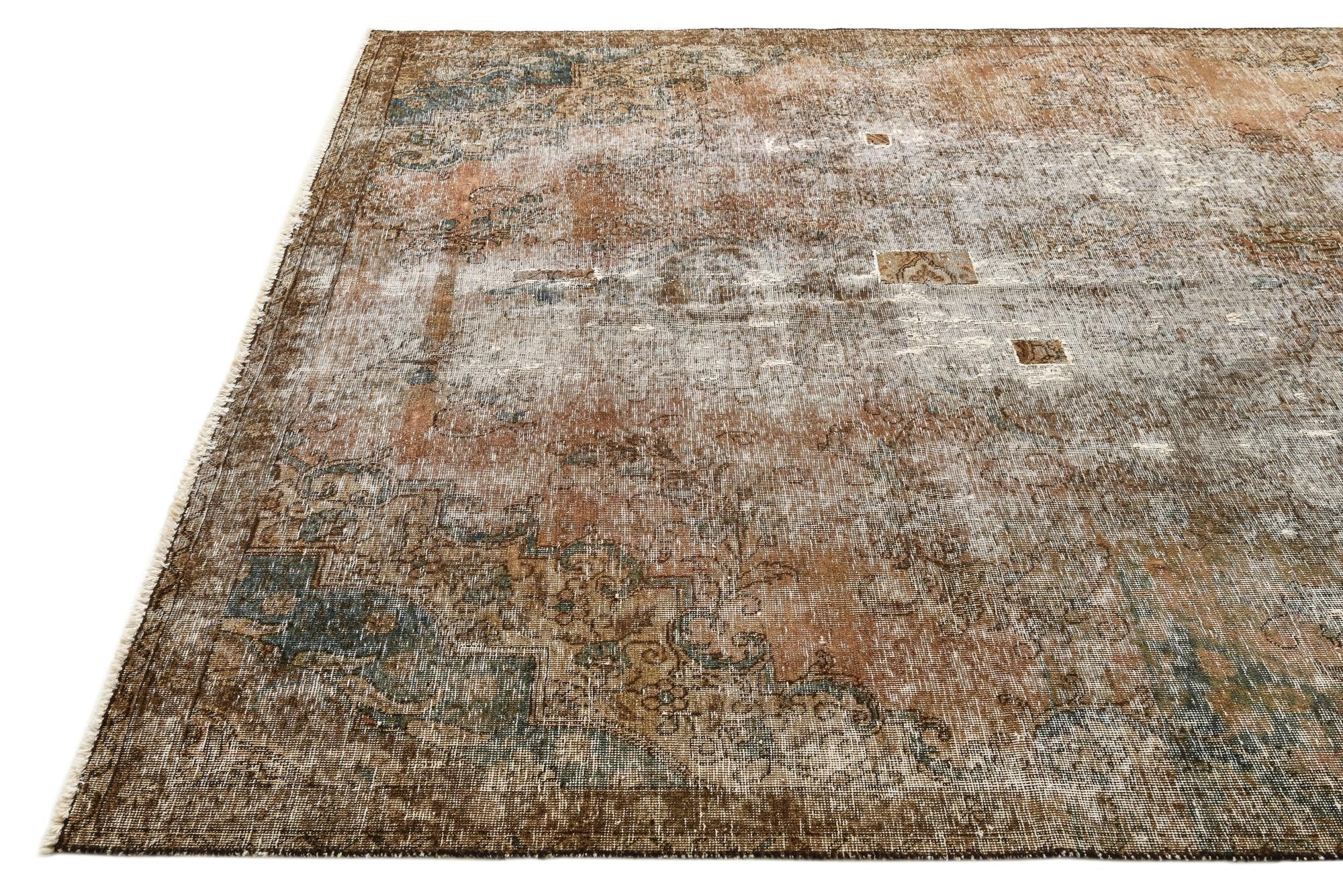 7' 3 x 10' 5 Hand Knotted Ultra Vintage Persian Wool Rug