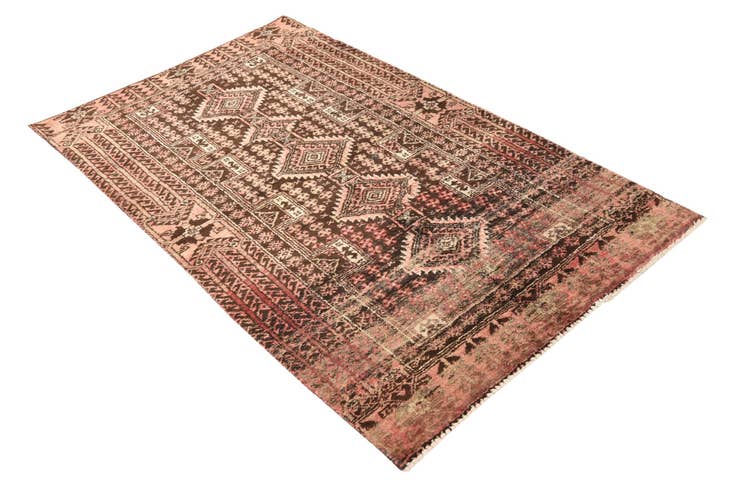 Detail image of 3' 4 x 5' 8 Hand Knotted Ultra Vintage Persian Wool Rug