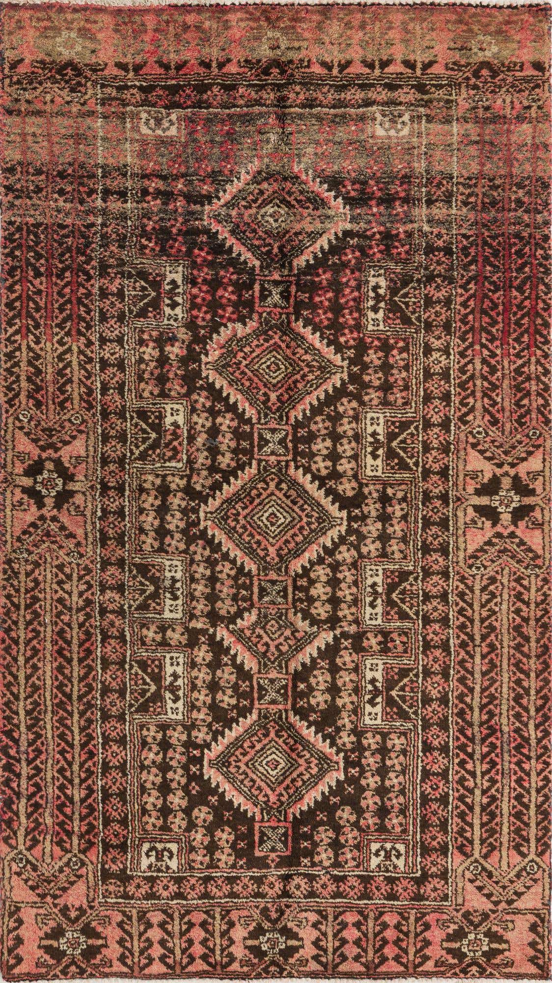 3' 4 x 5' 8 Hand Knotted Ultra Vintage Persian Wool Rug