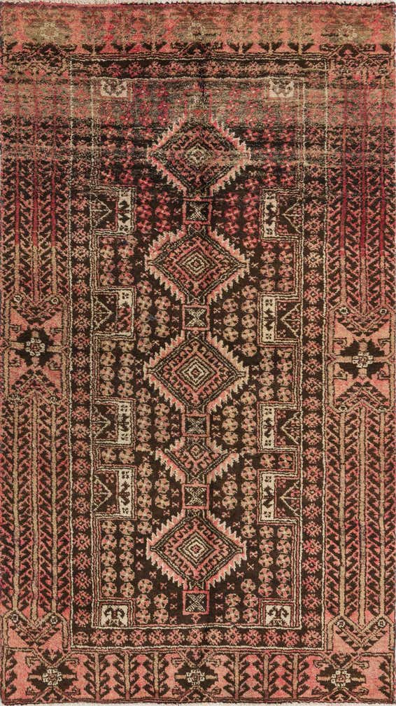 3' 4 x 5' 8 Hand Knotted Ultra Vintage Persian Wool Rug