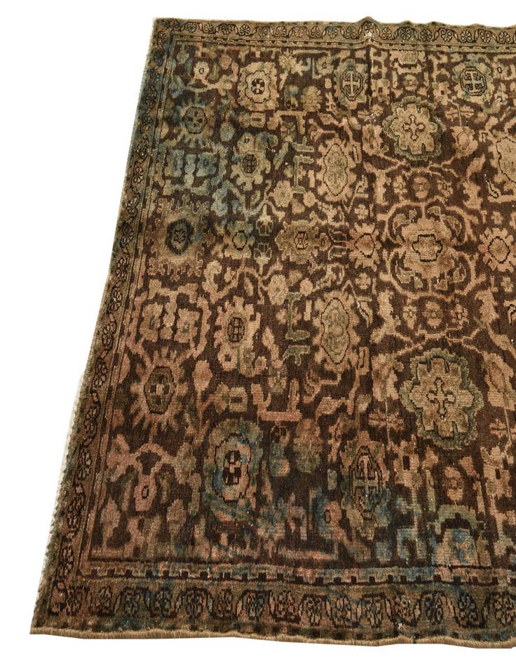 Detail image of 4' 9 x 7'  Hand Knotted Ultra Vintage Persian Wool Rug