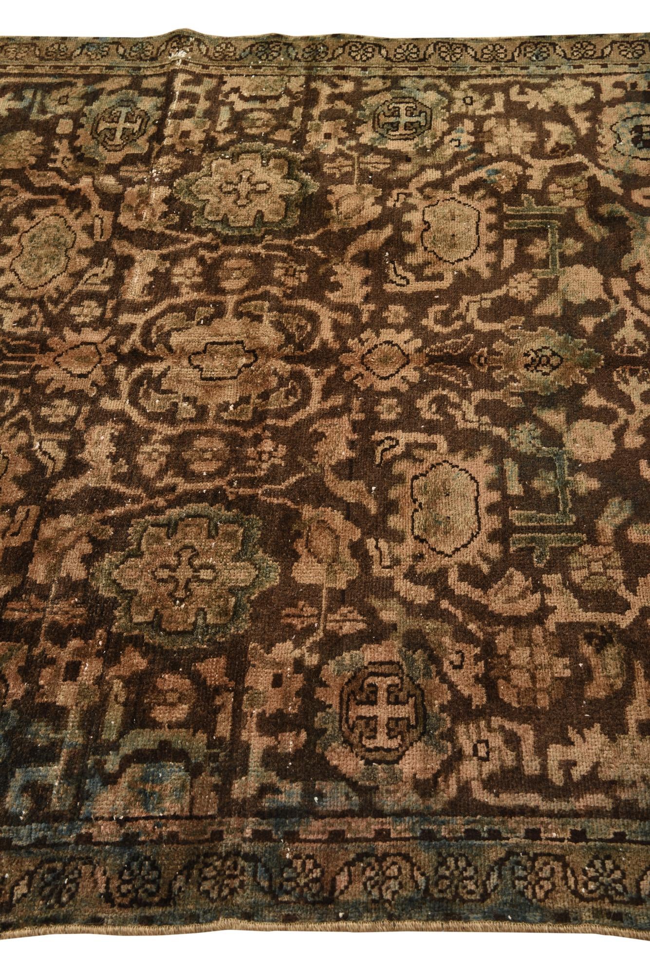 4' 9 x 7' Hand Knotted Ultra Vintage Persian Wool Rug