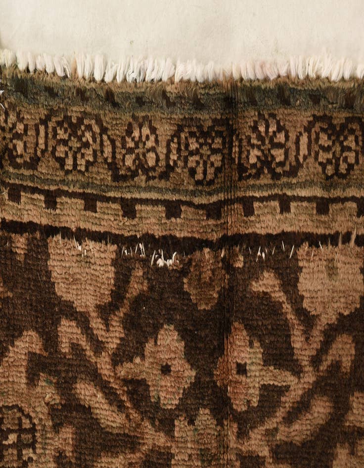 Detail image of 4' 9 x 7'  Hand Knotted Ultra Vintage Persian Wool Rug