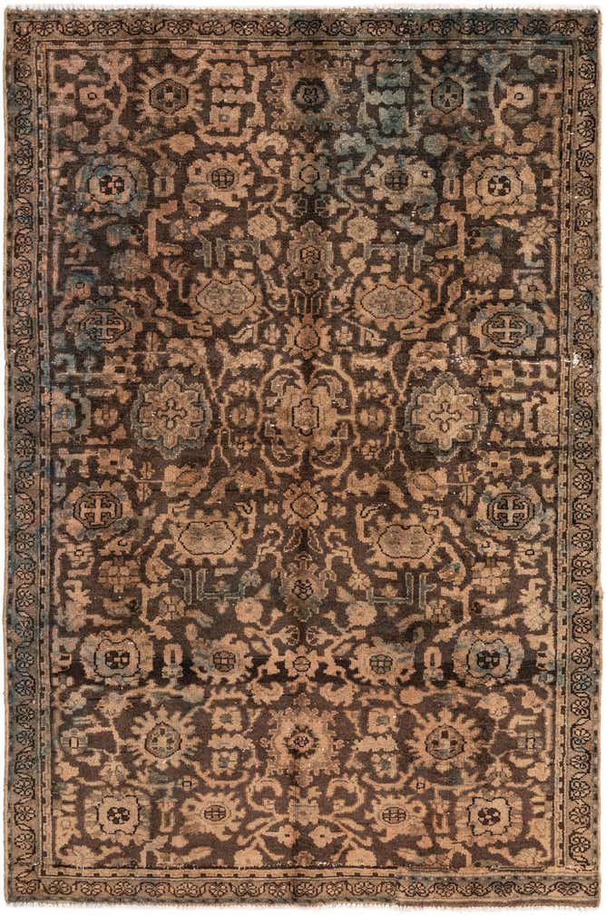 4' 9 x 7' Hand Knotted Ultra Vintage Persian Wool Rug