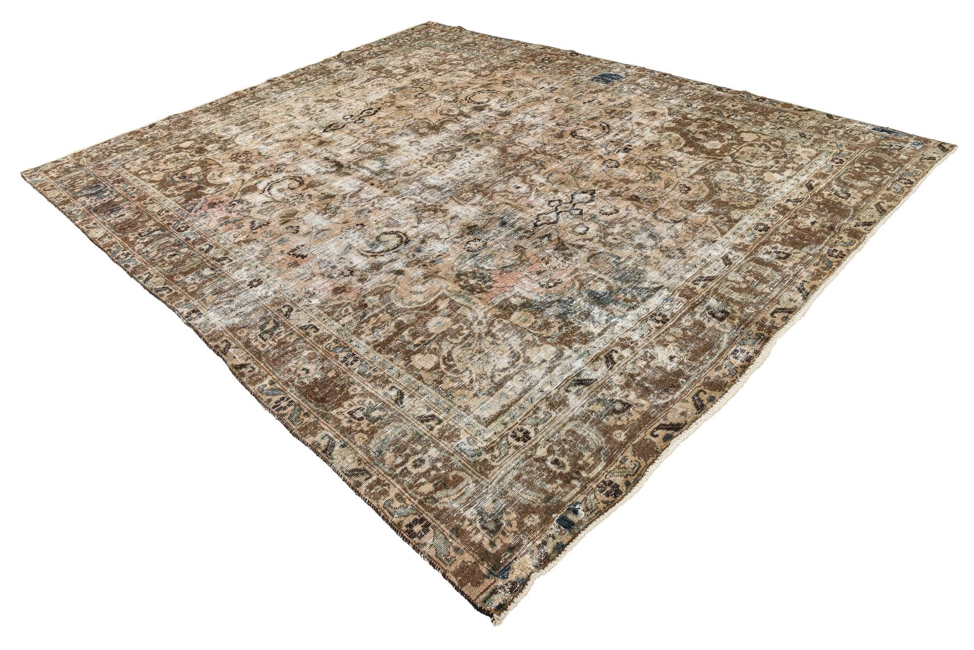 9' 6 x 11' 6 Hand Knotted Ultra Vintage Persian Wool Rug