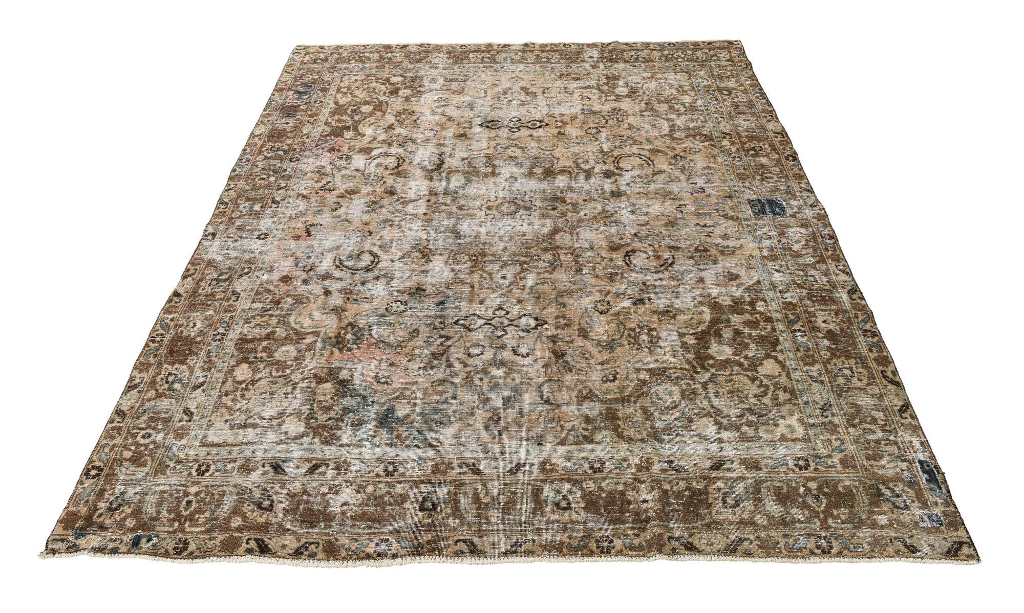 9' 6 x 11' 6 Hand Knotted Ultra Vintage Persian Wool Rug
