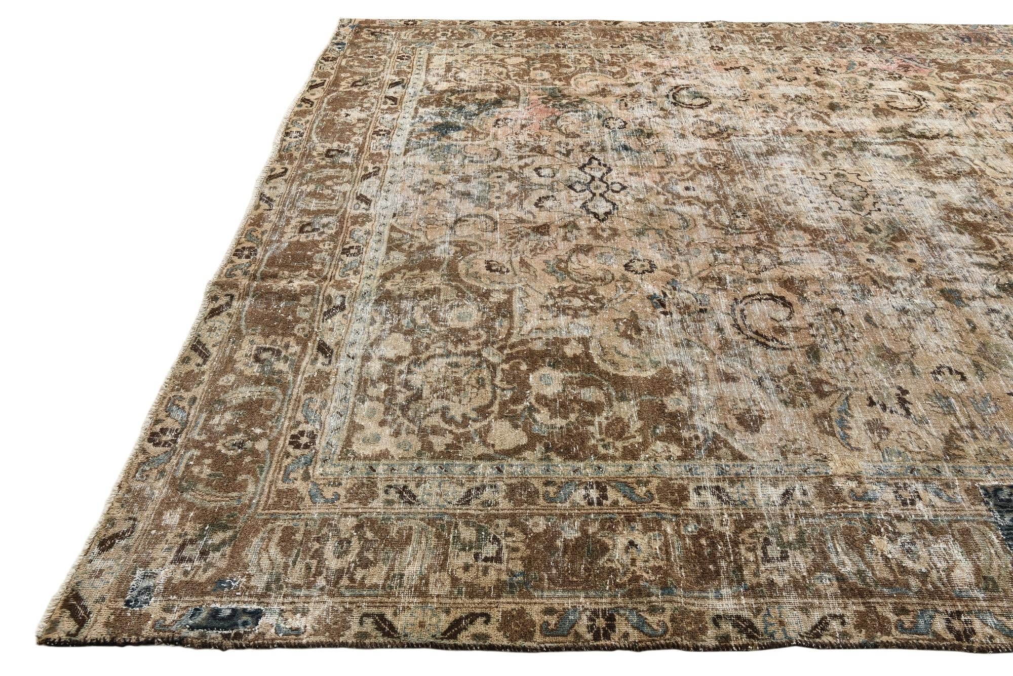 9' 6 x 11' 6 Hand Knotted Ultra Vintage Persian Wool Rug