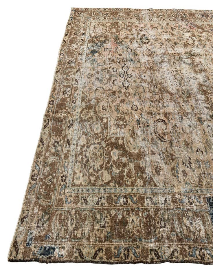 Detail image of 9' 6 x 11' 6  Hand Knotted Ultra Vintage Persian Wool Rug