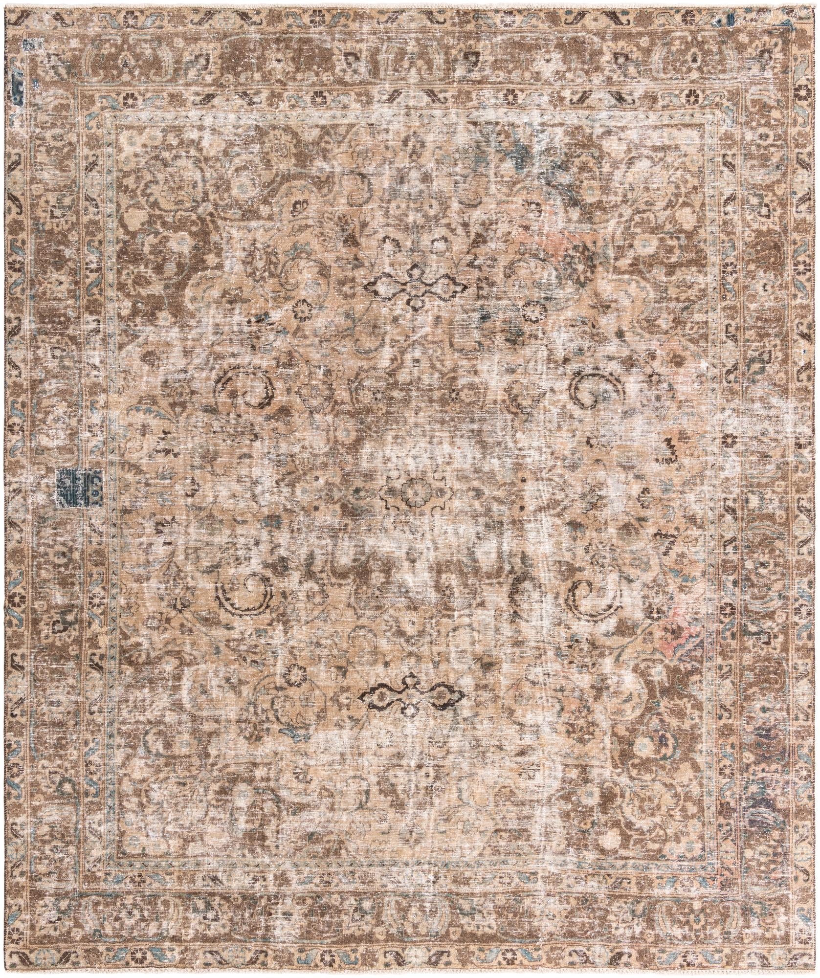 9' 6 x 11' 6 Hand Knotted Ultra Vintage Persian Wool Rug