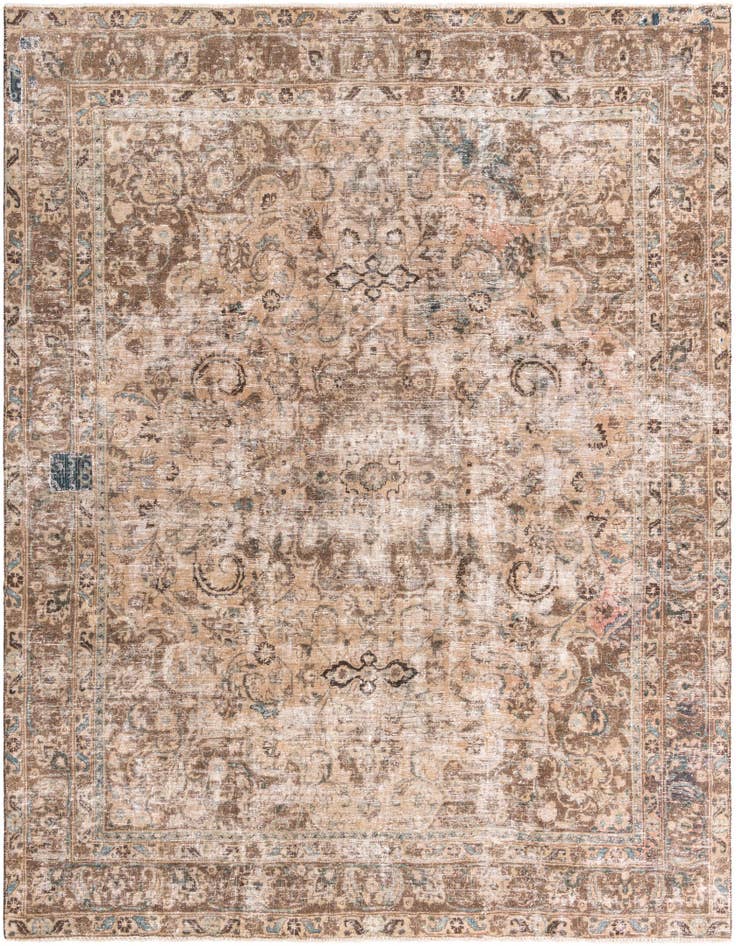 Detail image of 9' 6 x 11' 6 Hand Knotted Ultra Vintage Persian Wool Rug