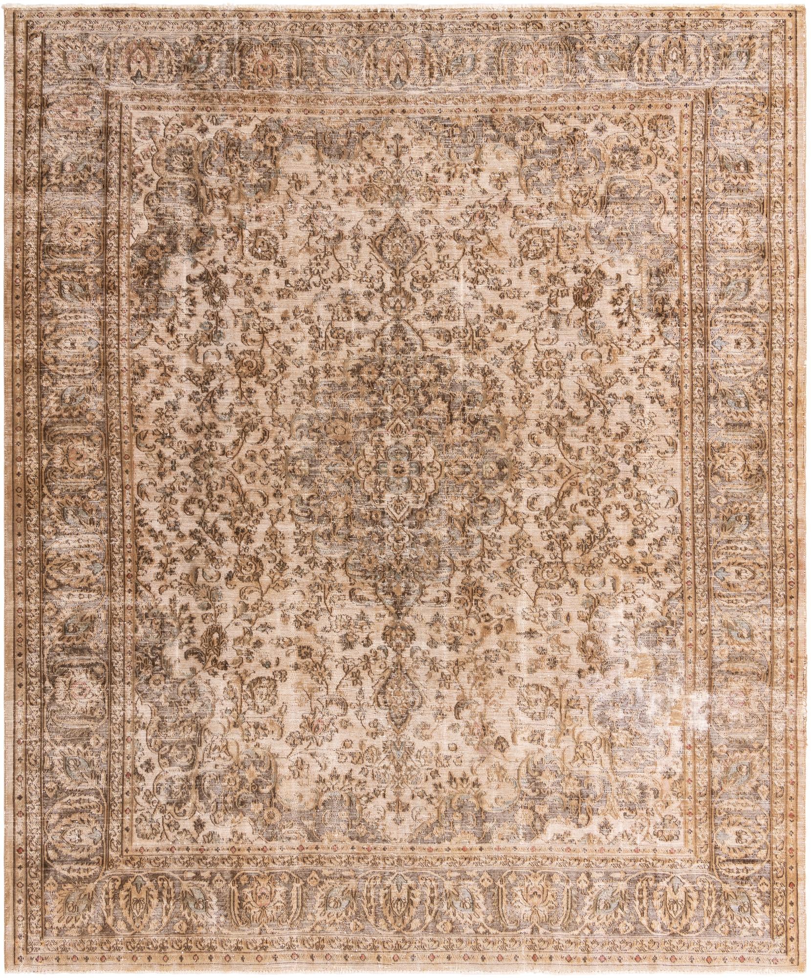 9' 10 x 12' Hand Knotted Ultra Vintage Persian Wool Rug