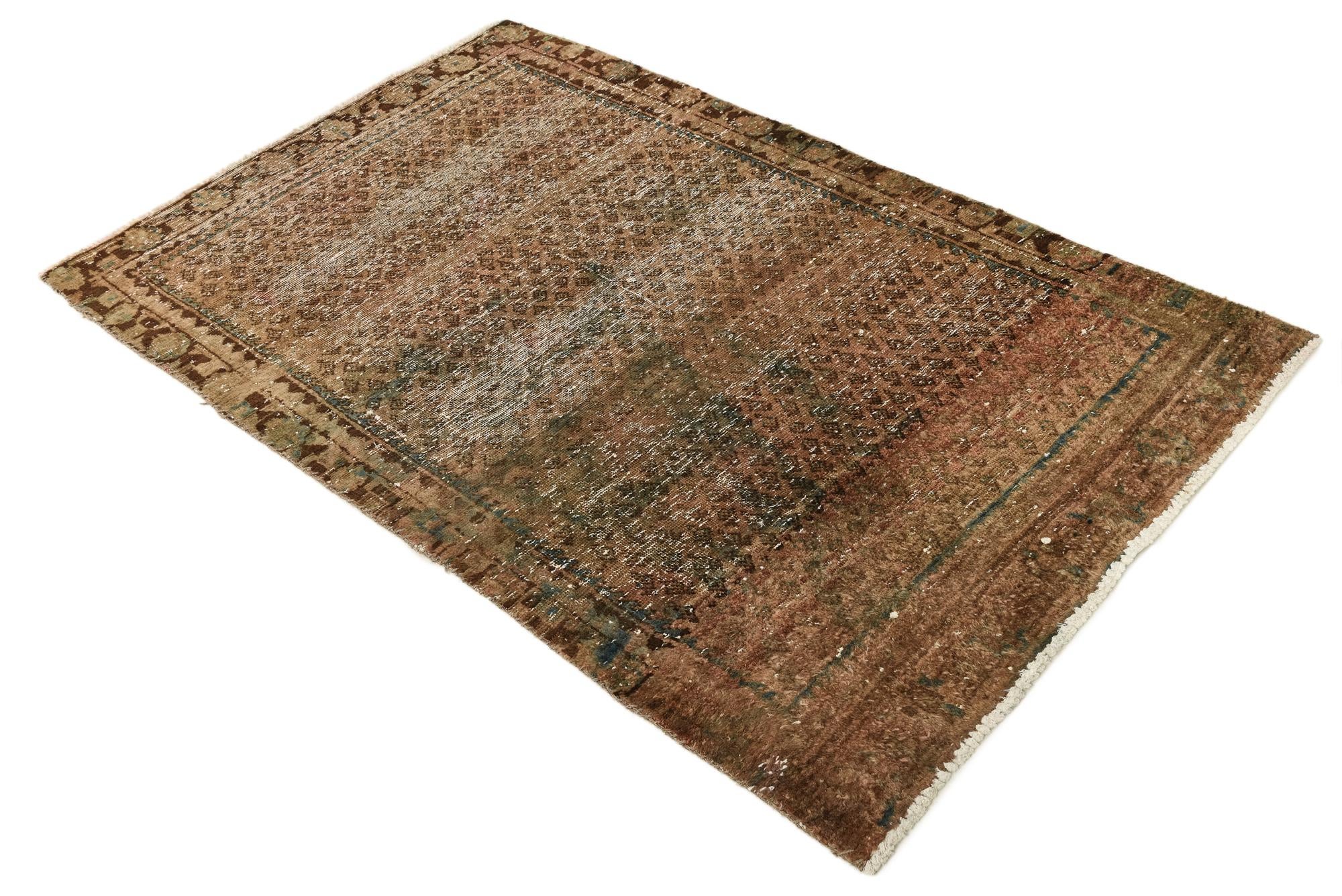 3' 6 x 6' Hand Knotted Ultra Vintage Persian Wool Rug