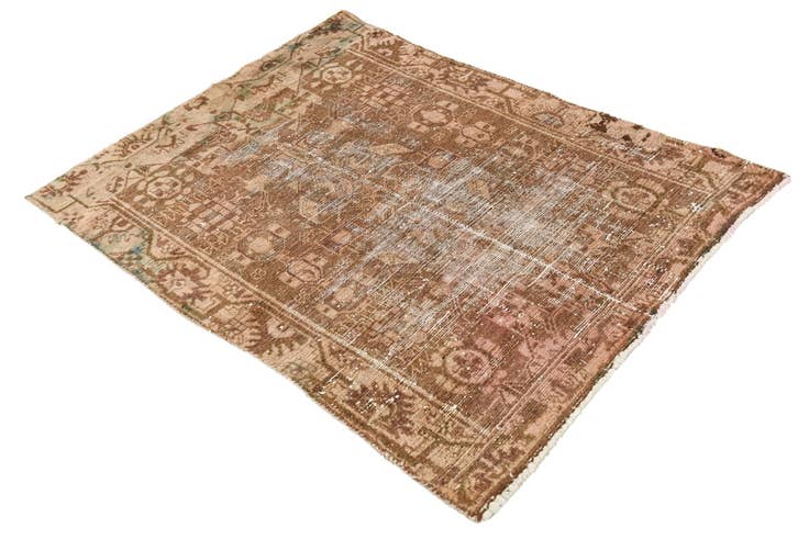 Detail image of 3' 6 x 4' 10 Hand Knotted Ultra Vintage Persian Wool Rug