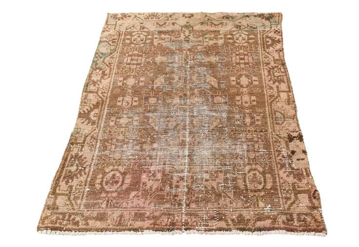Detail image of 3' 6 x 4' 10 Hand Knotted Ultra Vintage Persian Wool Rug