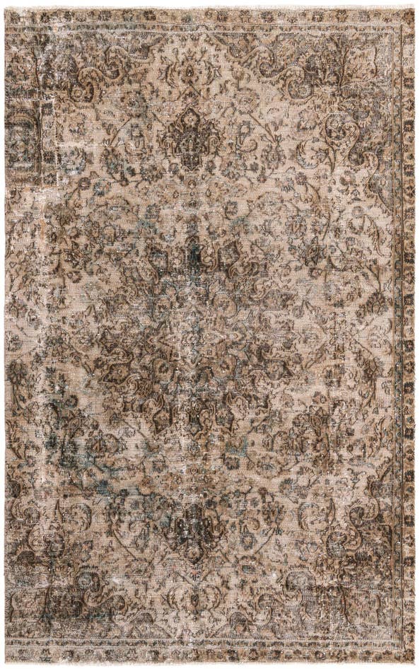 Detail image of 6' 7 x 10' 6 Hand Knotted Ultra Vintage Persian Wool Rug