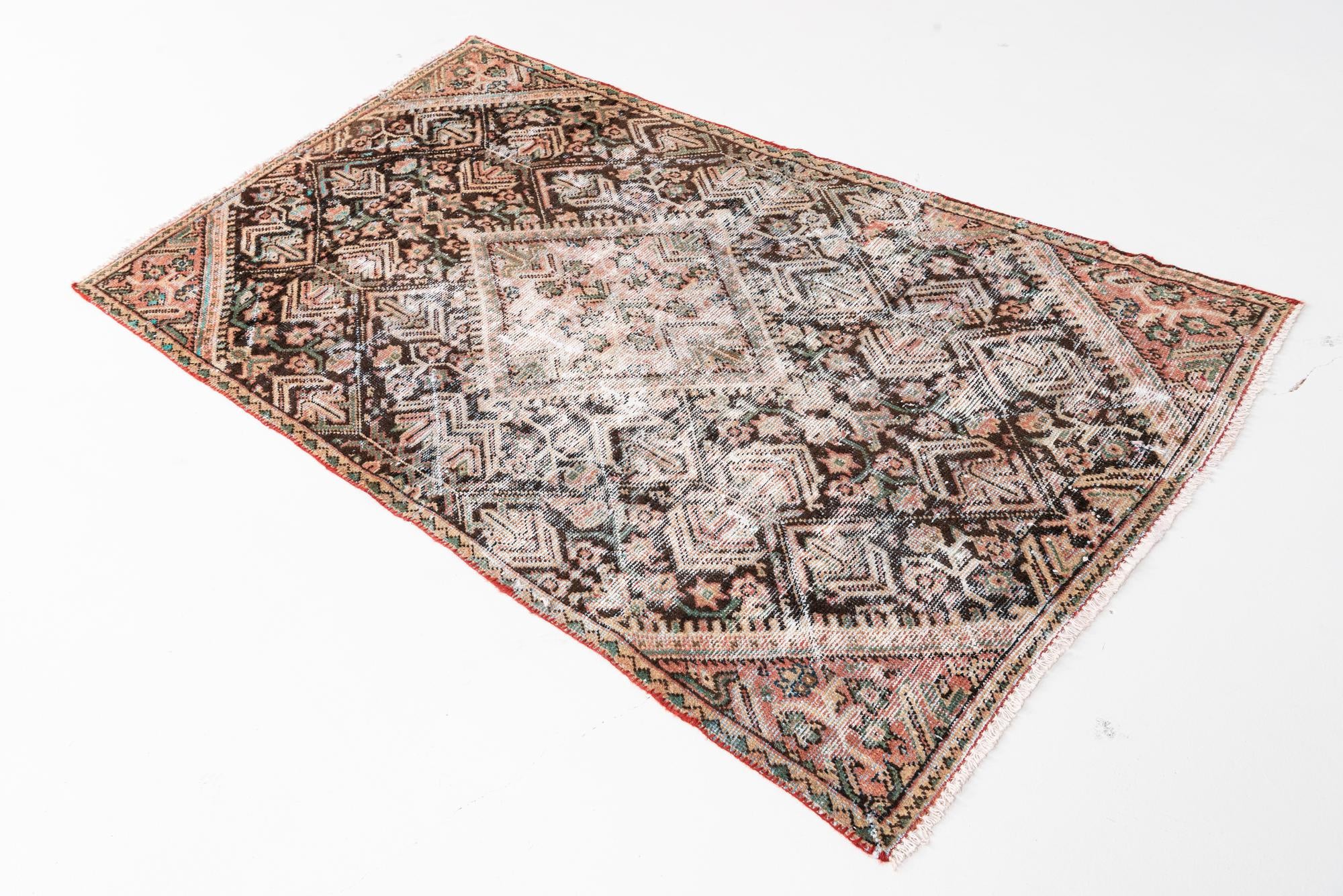 3' 3 x 5' 8 Hand Knotted Ultra Vintage Persian Wool Rug