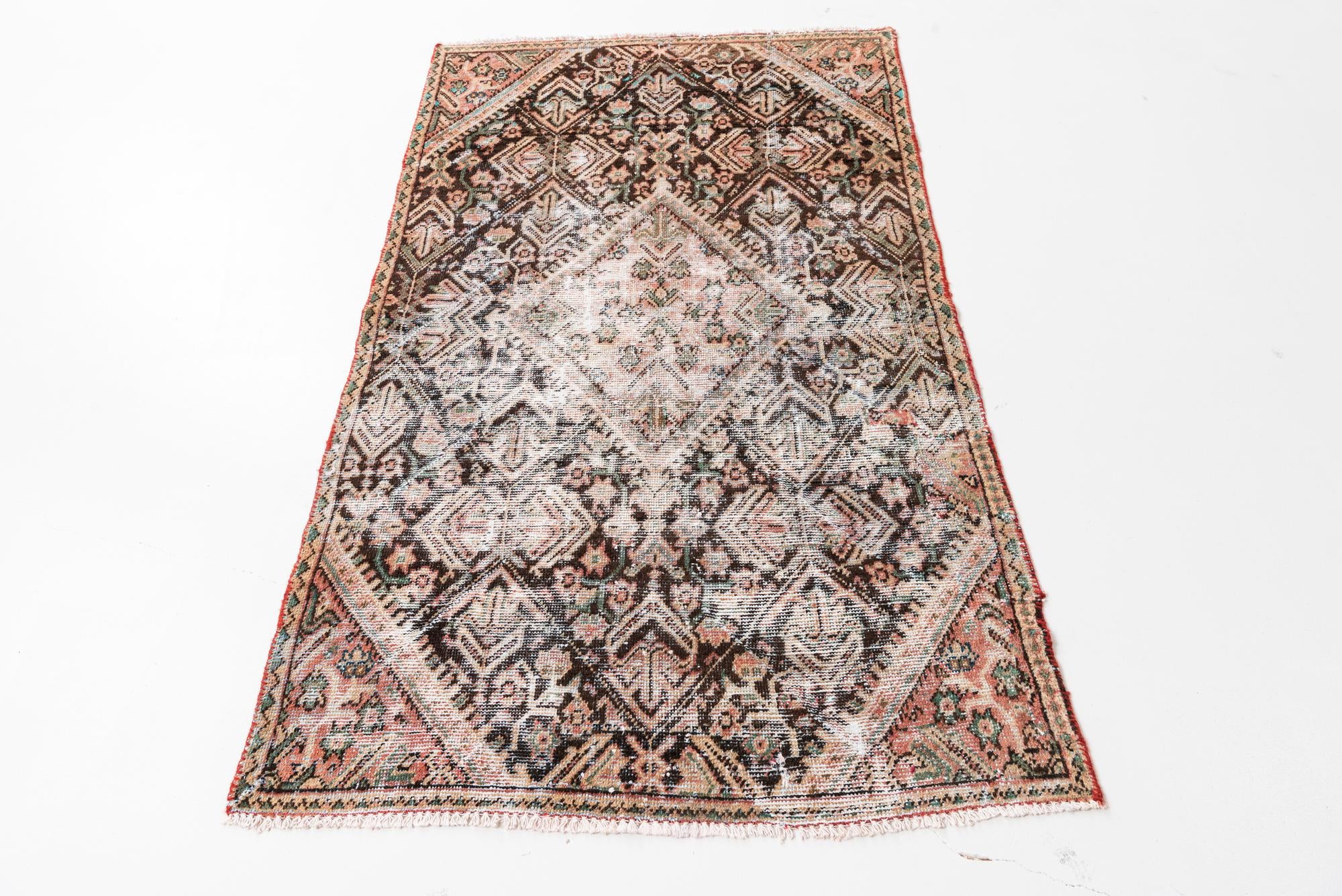 3' 3 x 5' 8 Hand Knotted Ultra Vintage Persian Wool Rug